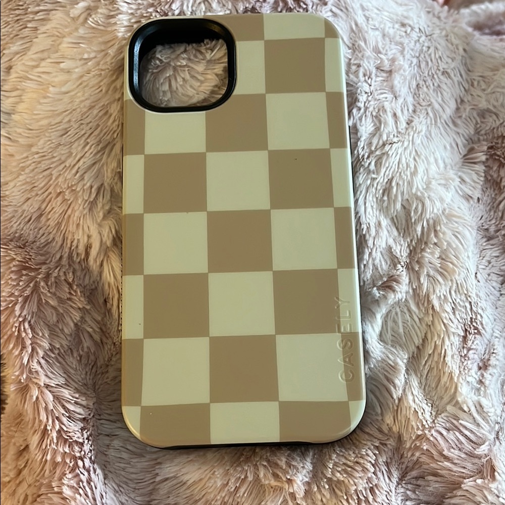 iPhone 13: Casely Tan Checkerboard iPhone Case